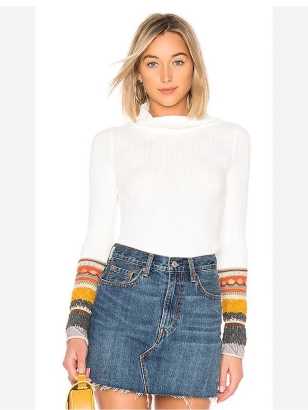 Free People Mixed-Up Cuff Thermal Top Large - Picture 2 of 9